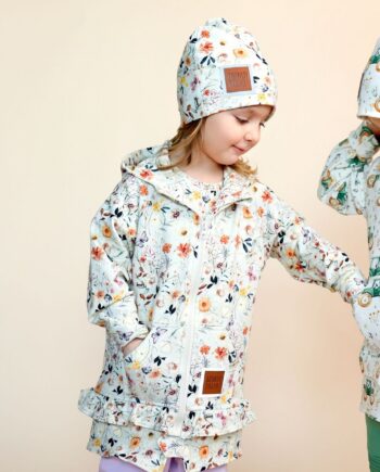 Bluza rozpinana z falbanką - Łąka