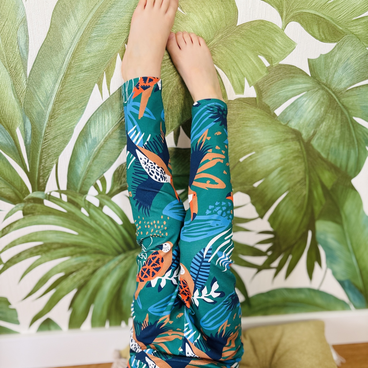 Legginsy - Tukany Zielone