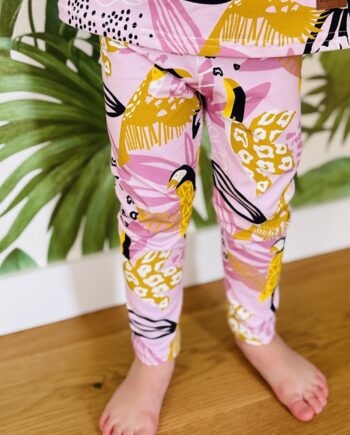 Legginsy - Tukany Różowe