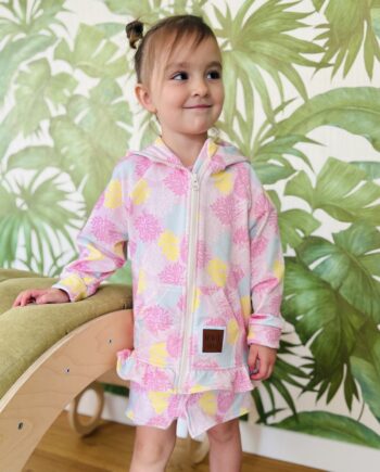 Bluza rozpinana z falbanką - Koralowce